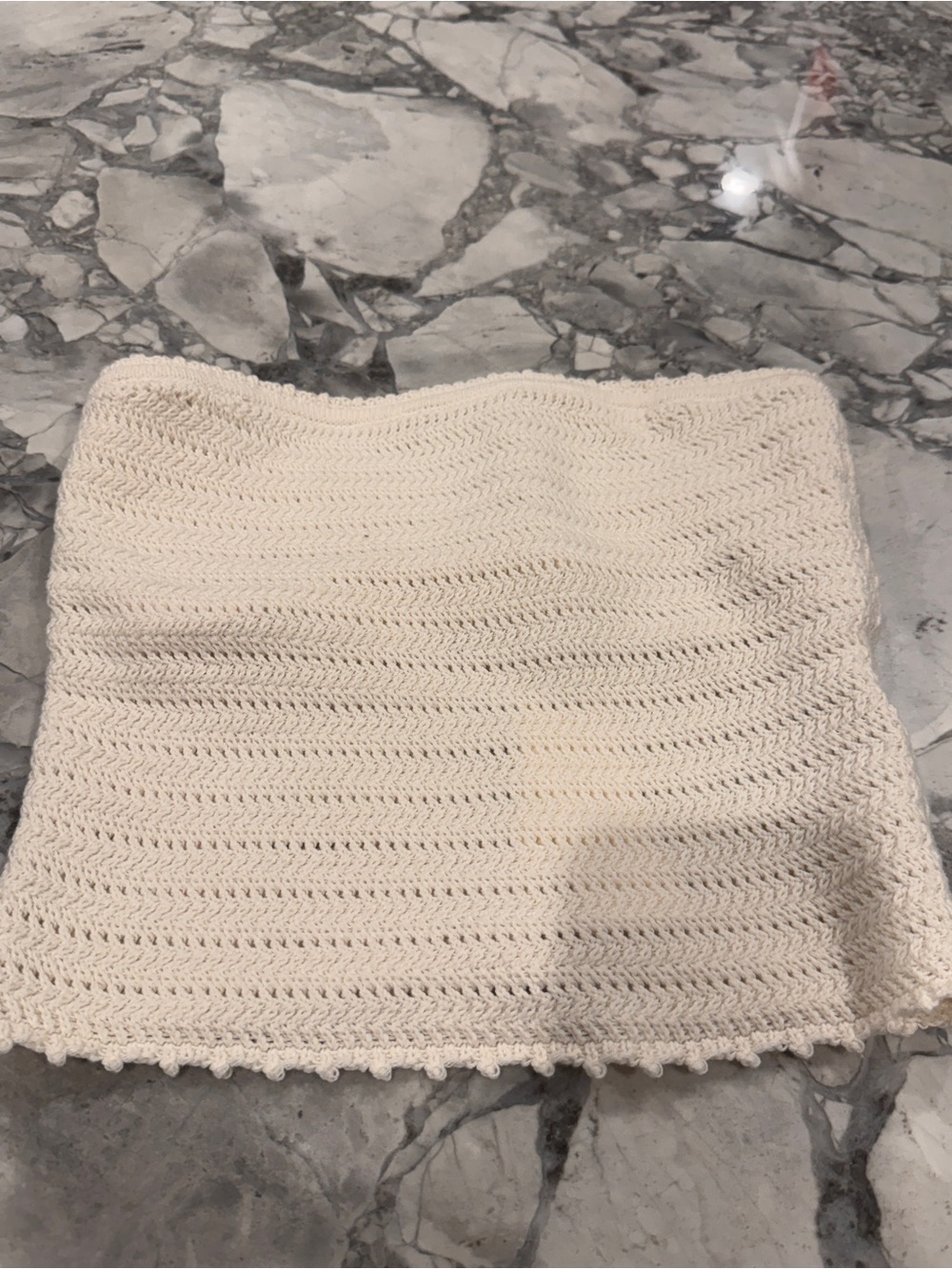 Abercrombie & Fitch Cream Crochet Mini Tube Skirt